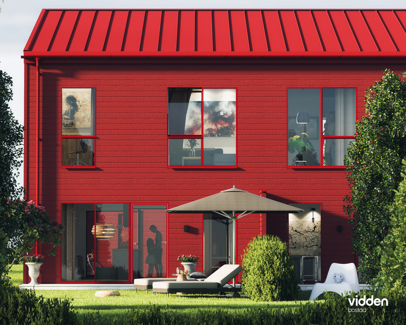 Röd fasad baksida
